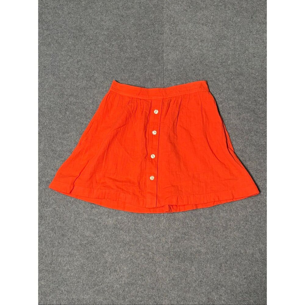 GAP Orange Cotton Gauze Button Front Mini Skirt Women’s Medium NWT Casual